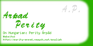 arpad perity business card